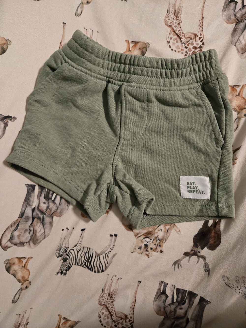 Garanimals Olive Green Knit Shorts with Patch